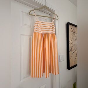 J. Crew Orange and White Striped Mini Dress